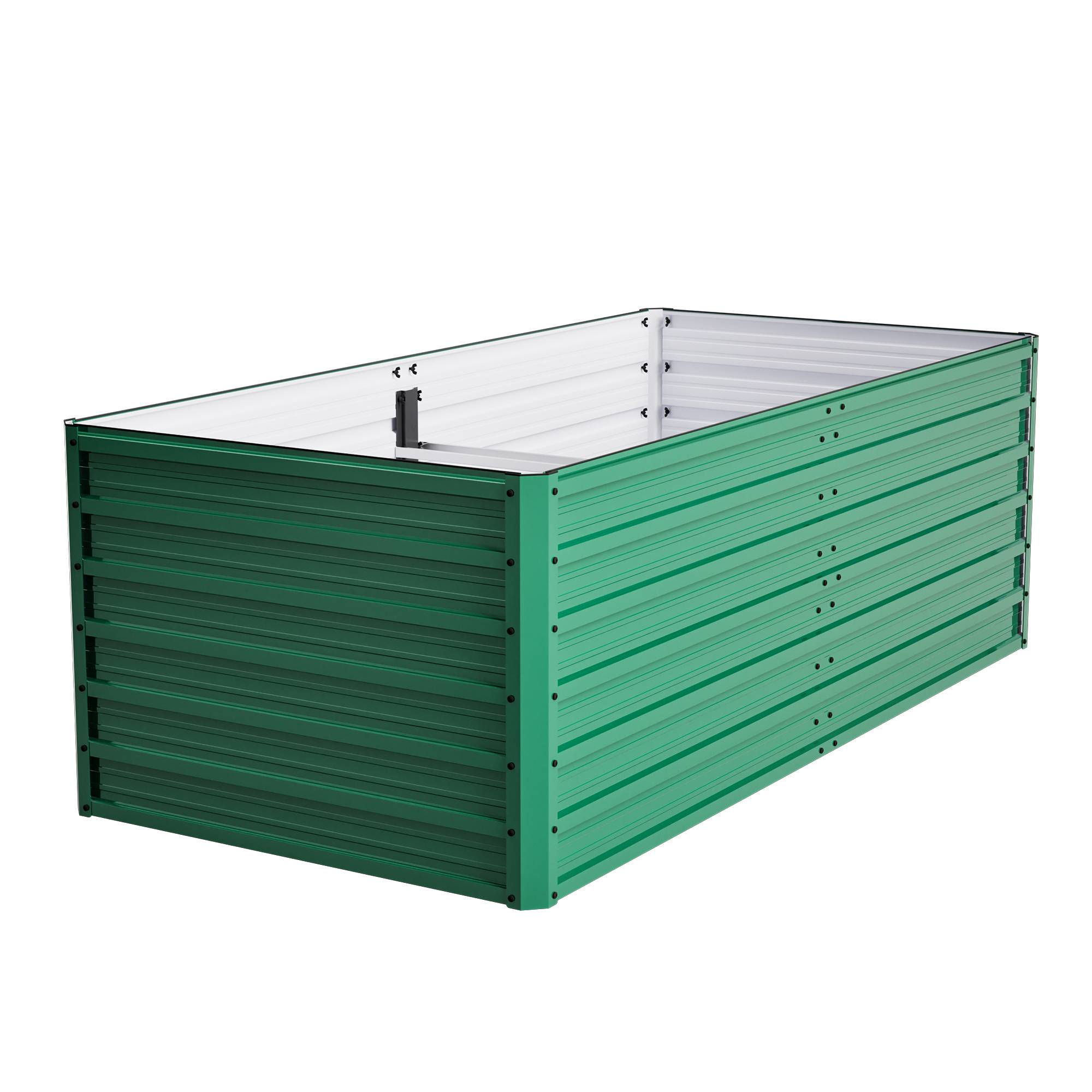 Carré potager surélevé métal jardin terrasse fond ouvert 190x90x64cm vert - ComfortXL Outdoor Living - Image 8