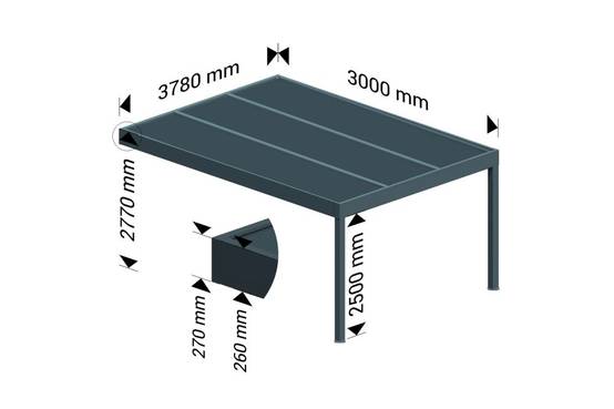 Ombrazur - Carport isotoit® MODERN Gris anthracite 3,78x3,00m OMBRAZUR - Image 3