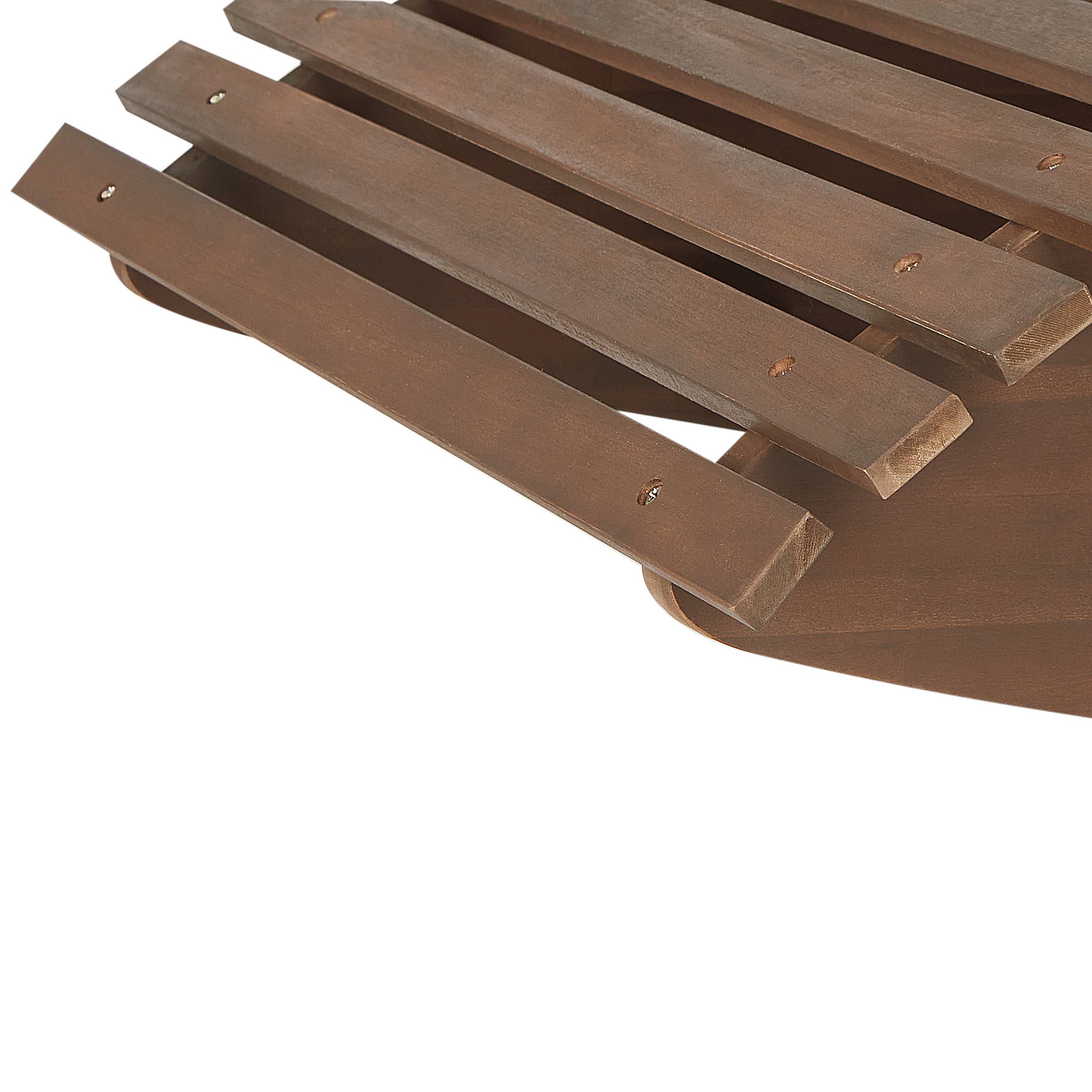 Beliani - Chaise Longue à Bascule Bois Foncé en Bois d'Acacia Patio Terrasse Jardin à Lattes - Image 8