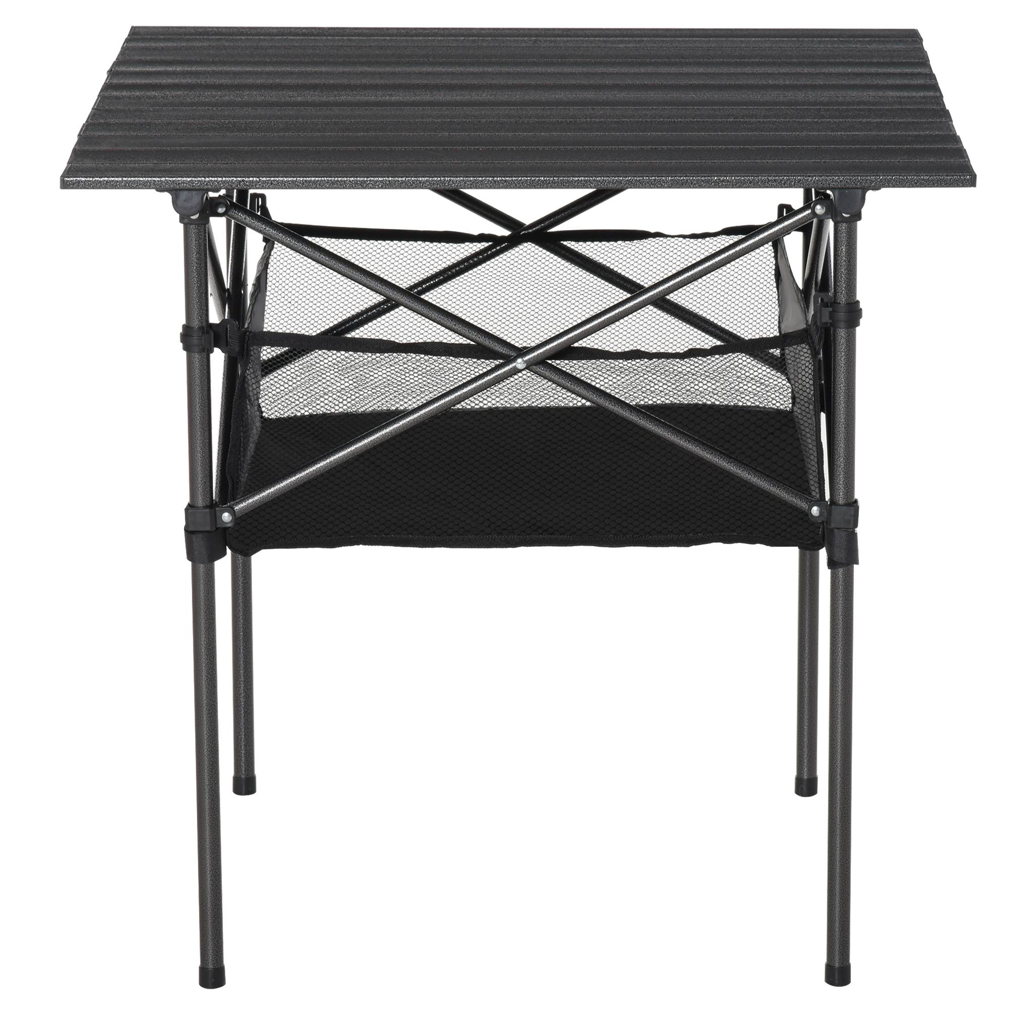 Table de camping pliante aluminium noir 70 x 70 x 69 cm - PANGIVO - Image 2