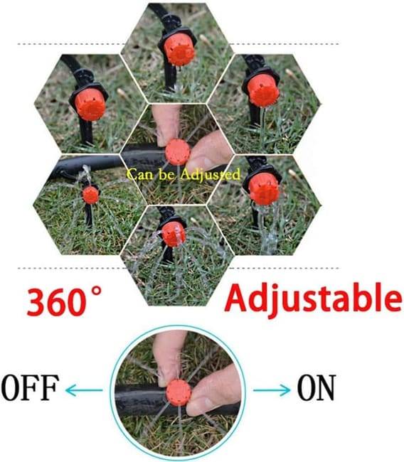 Arrosage automatique,Kit de 100 Goutteurs d'Irrigation Réglables - Buses de Micro-Drip pour Système d'Irrigation Goutte à Goutte-Lytech - Image 4