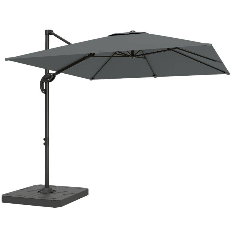 Parasol déporté aluminium jardin inclinable rotatif 360° 244x244cm gris foncé - ComfortXL Outdoor Living - Image 2