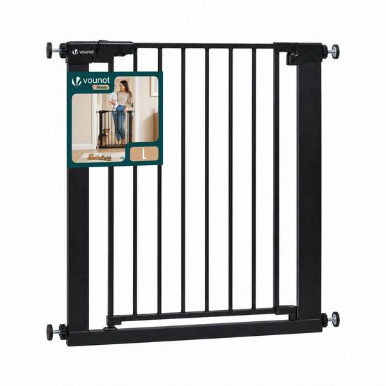 Vounot - Barriere de securite a pression sans percage Largeur 75-82cm Metal noir - Image 1