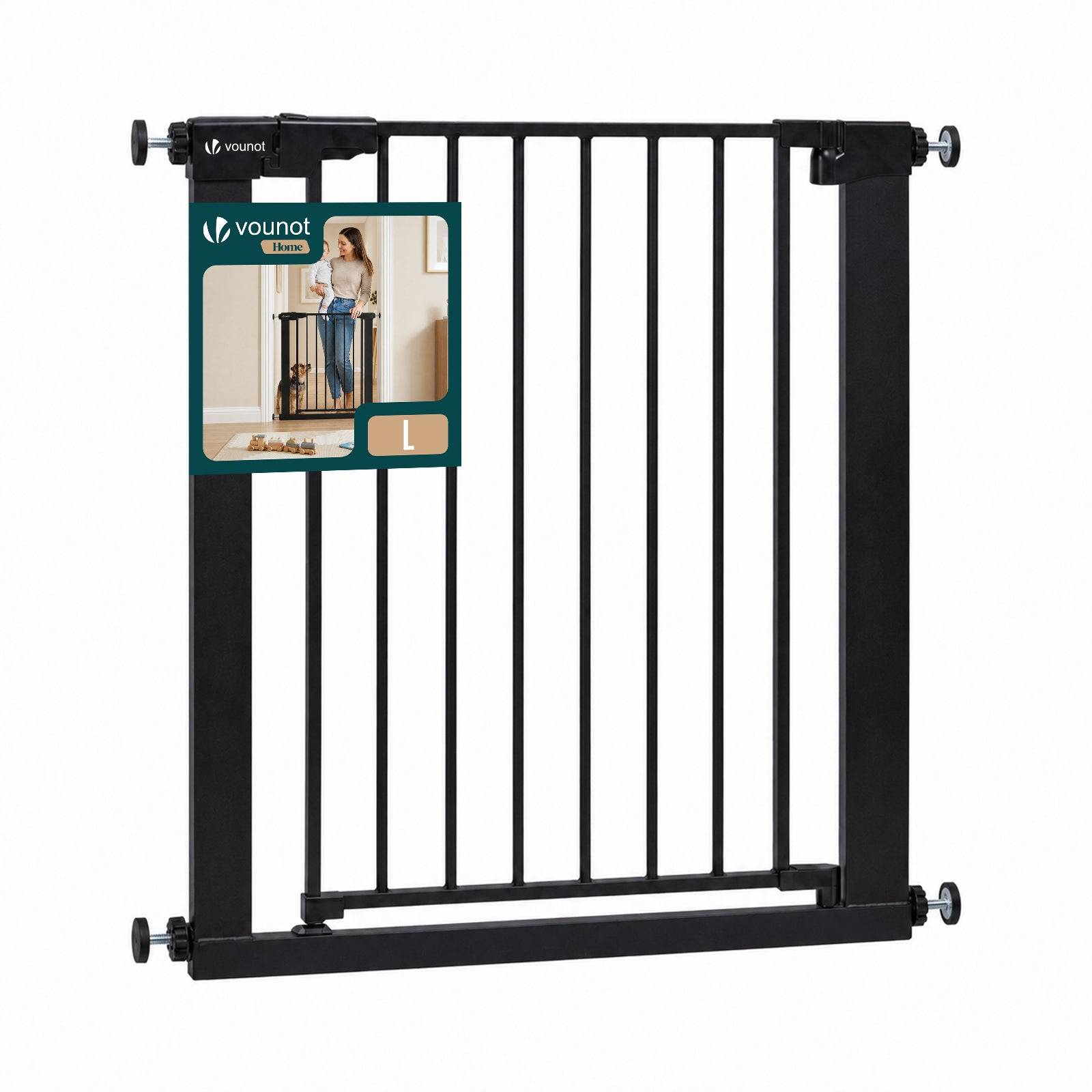 Vounot - Barriere de securite a pression sans percage Largeur 75-82cm Metal noir - Image 1