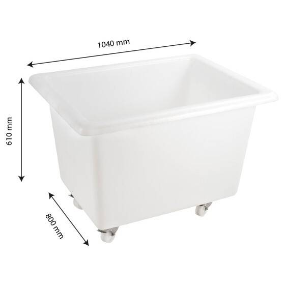 Bac grand volume 310 L - 2 roues fixes, 2 pivotantes avec freins - blanc - Gilac - Image 2