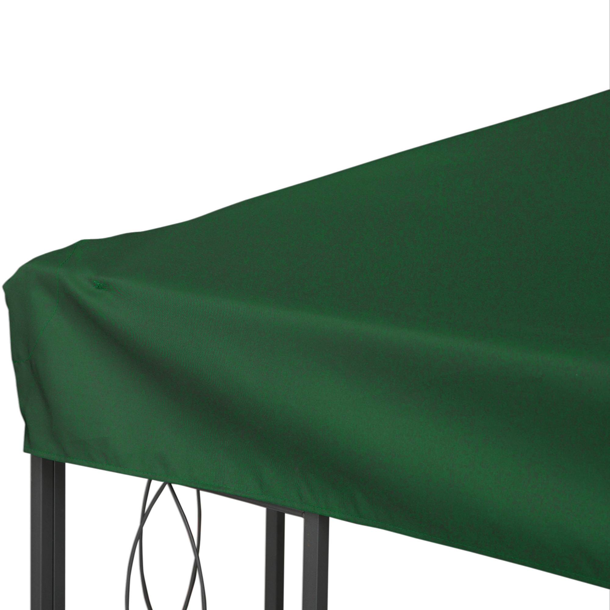 Toile de rechange pour tonnelle polyester jardin terrasse toit double aéré 3x4m vert - ComfortXL Outdoor Living - Image 8