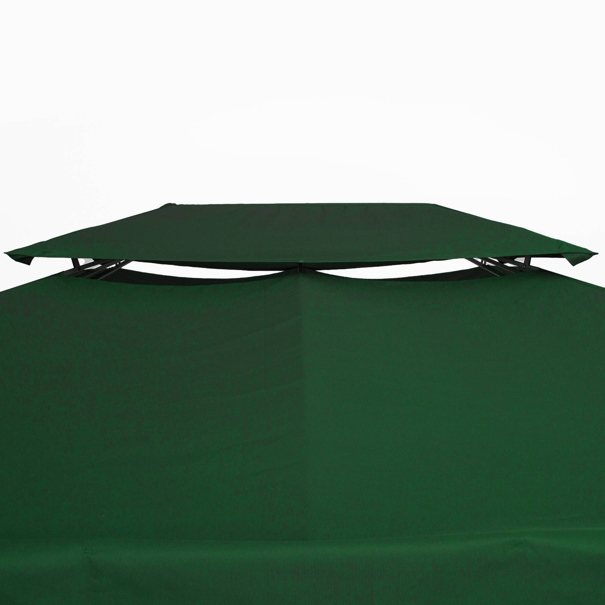 Toile de rechange pour tonnelle polyester jardin terrasse toit double aéré 3x4m vert - ComfortXL Outdoor Living - Image 7