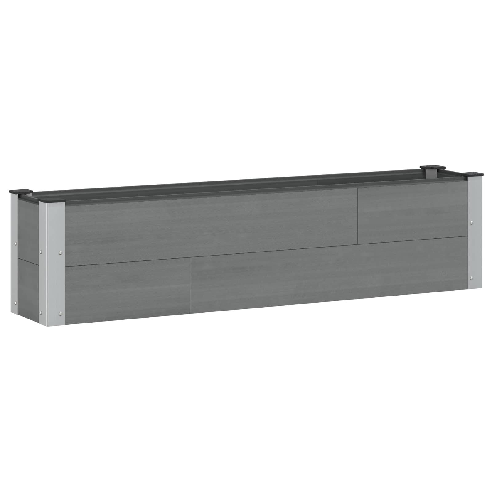 ComfortXL - Bac potager jardin WPC aluminium extérieur plantes fleurs 150x36cm gris - ComfortXL Outdoor Living - Image 2