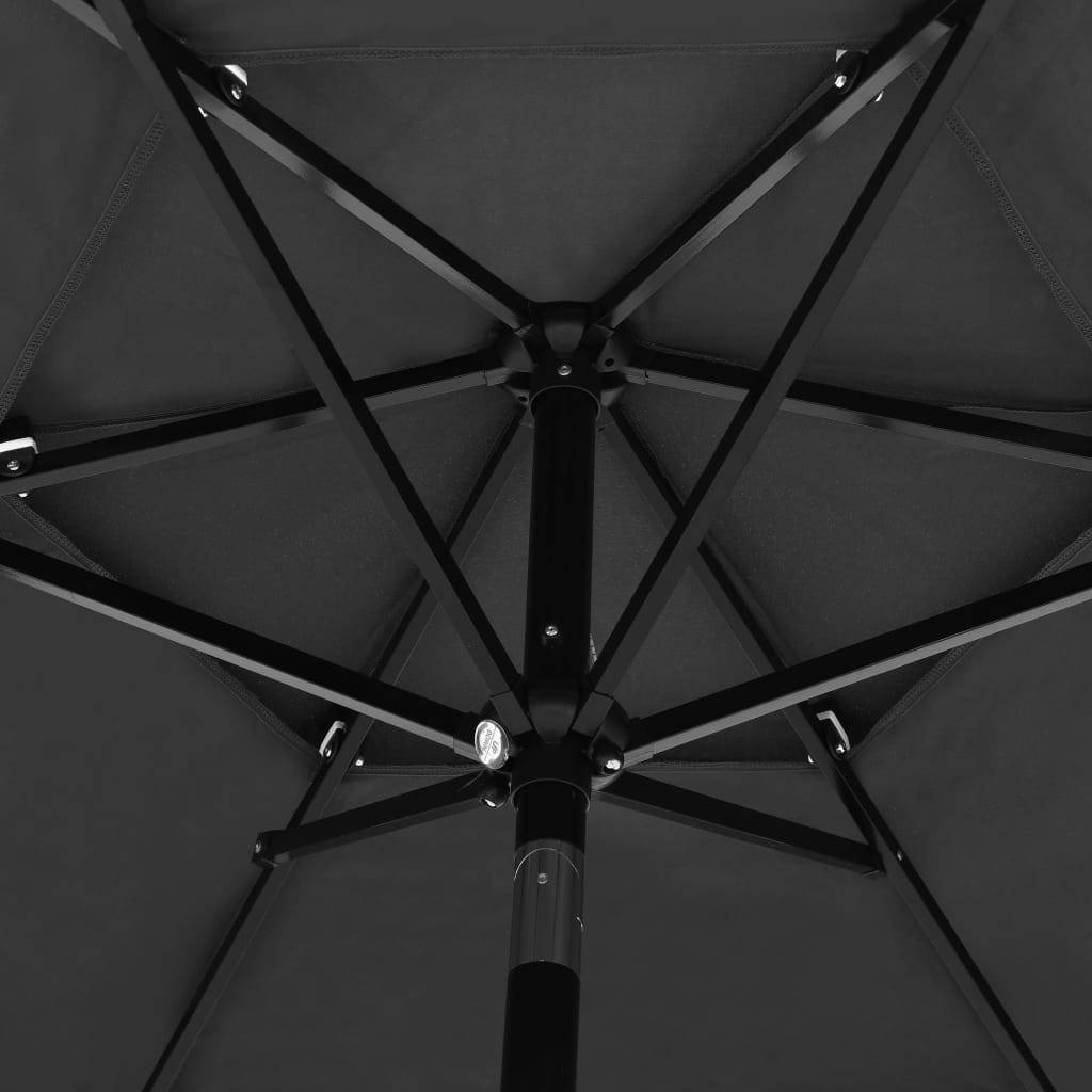 Helloshop26 - Parasol à 3 niveaux avec mât en aluminium 2,5 m anthracite - Image 5