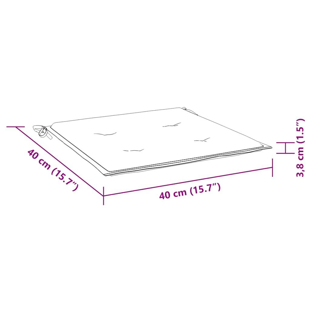 Set de 4 Coussins de Siège Tissu Oxford Résistant à l'eau pour Intérieur Extérieur Turquoise 40x40cm – ComfortXL Outdoor Living - Image 9