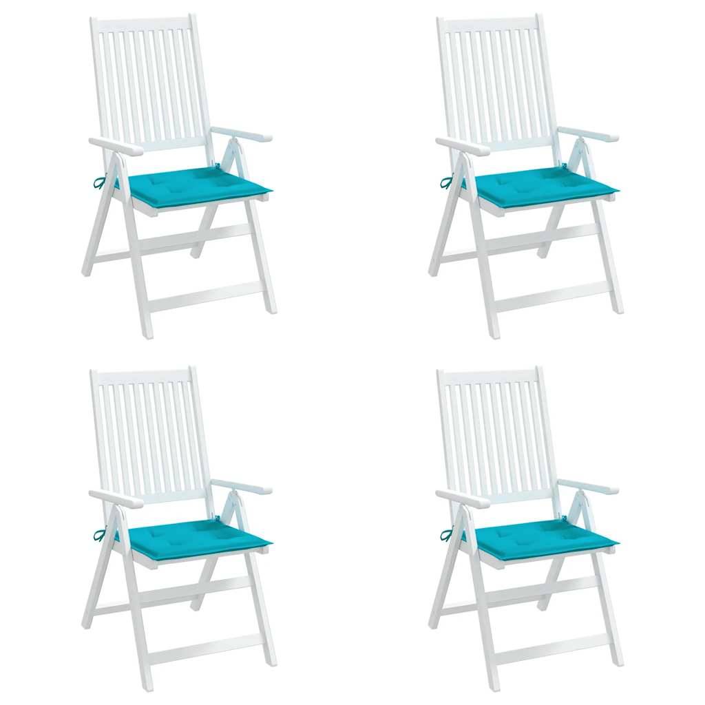 Set de 4 Coussins de Siège Tissu Oxford Résistant à l'eau pour Intérieur Extérieur Turquoise 40x40cm – ComfortXL Outdoor Living - Image 4