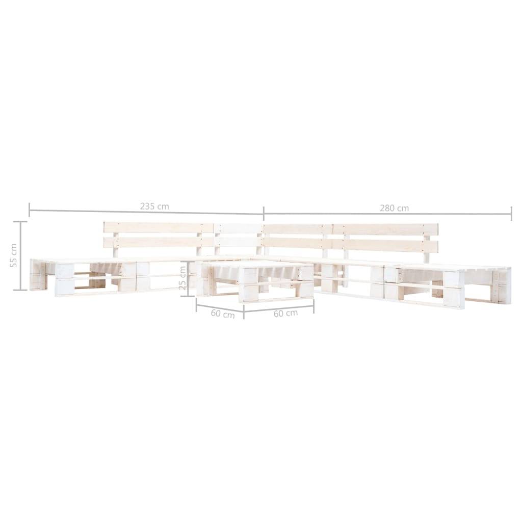 ComfortXL - Grand Salon de Jardin Palette en Bois Modulable 6 Pièces pour Terrasse Blanc – ComfortXL Outdoor Living - Image 3