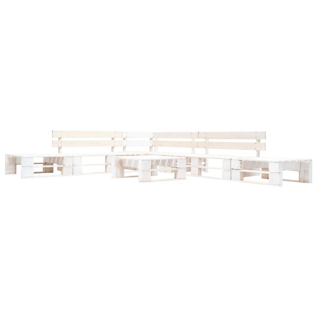 ComfortXL - Grand Salon de Jardin Palette en Bois Modulable 6 Pièces pour Terrasse Blanc – ComfortXL Outdoor Living - Image 1
