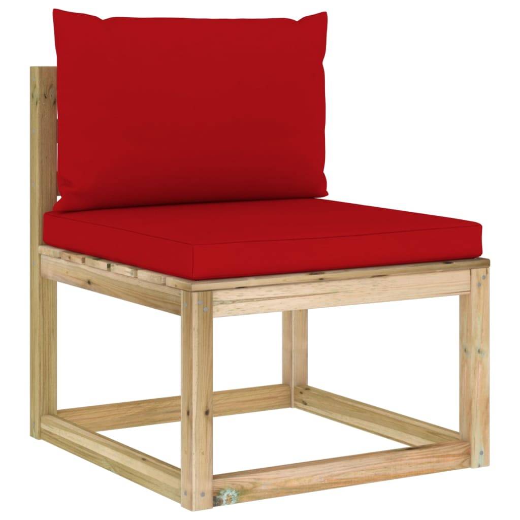 Helloshop26 - Salon de jardin meuble d'extérieur ensemble de mobilier 10 pièces avec coussins bois de pin imprégné - Image 4