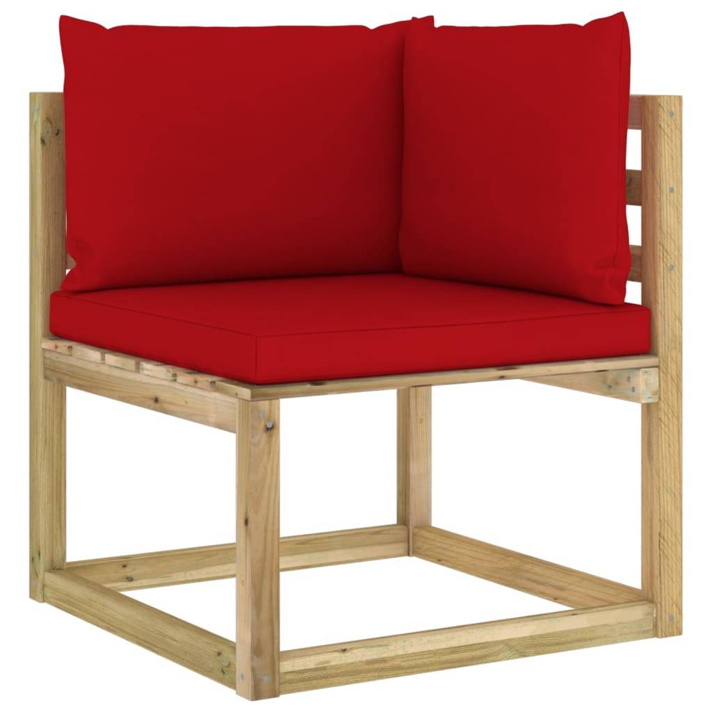 Helloshop26 - Salon de jardin meuble d'extérieur ensemble de mobilier 10 pièces avec coussins bois de pin imprégné - Image 3