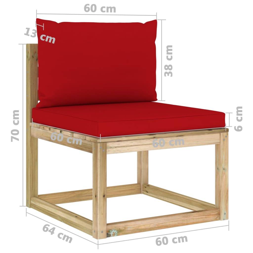 Helloshop26 - Salon de jardin meuble d'extérieur ensemble de mobilier 10 pièces avec coussins bois de pin imprégné - Image 6