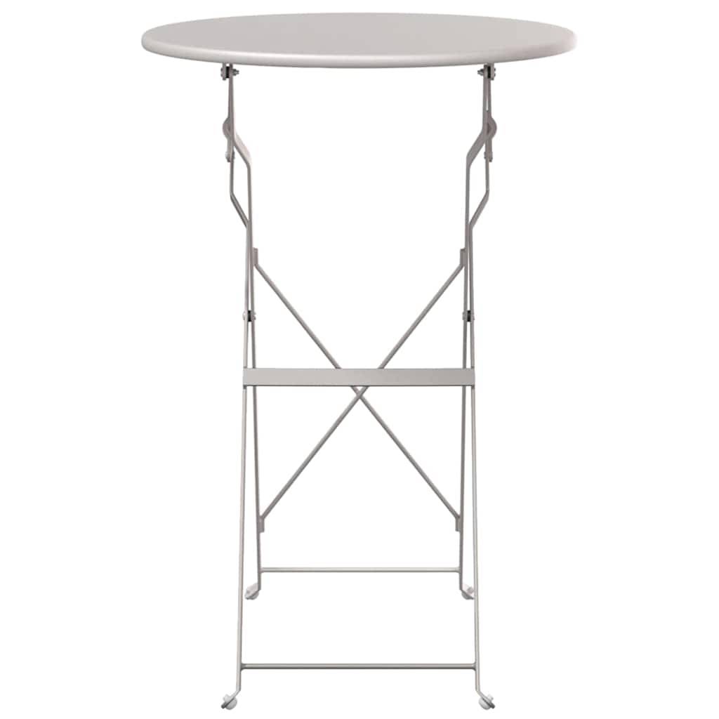 Maison Chic - Table de jardin | Table bistrot Beige Ø 50 x 71 cm Acier revêtu de poudre - Image 4