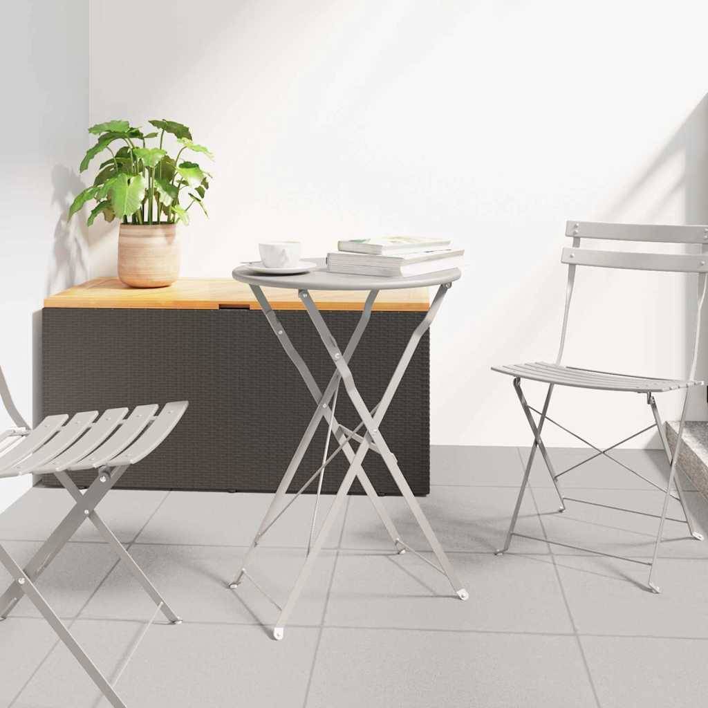 Maison Chic - Table de jardin | Table bistrot Beige Ø 50 x 71 cm Acier revêtu de poudre - Image 2
