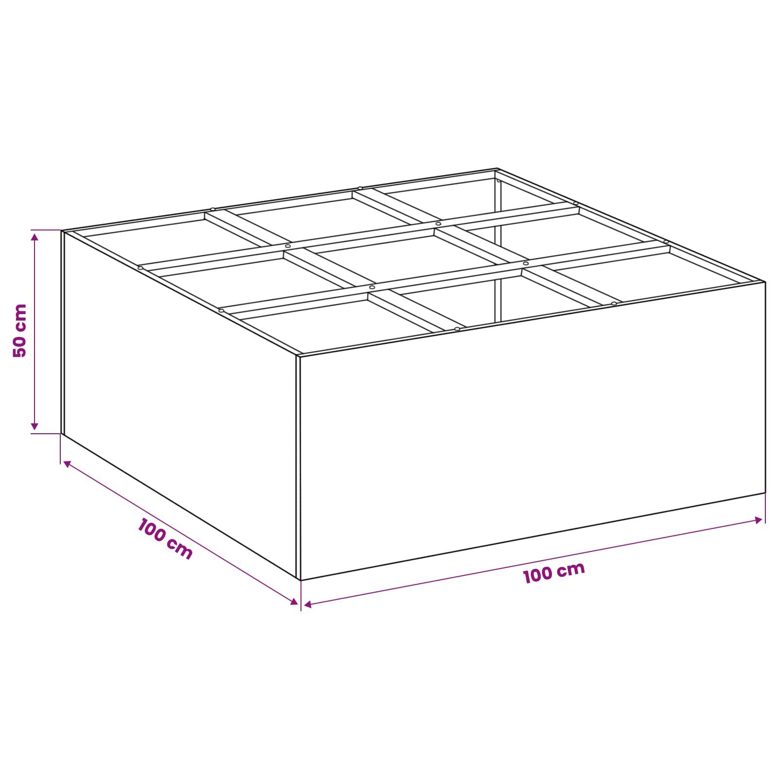 Vidaxl - Cache-pot de jardin Argenté 100 x 100 x 50 cm Acier inoxydable vidaXL 8005761 - Image 3