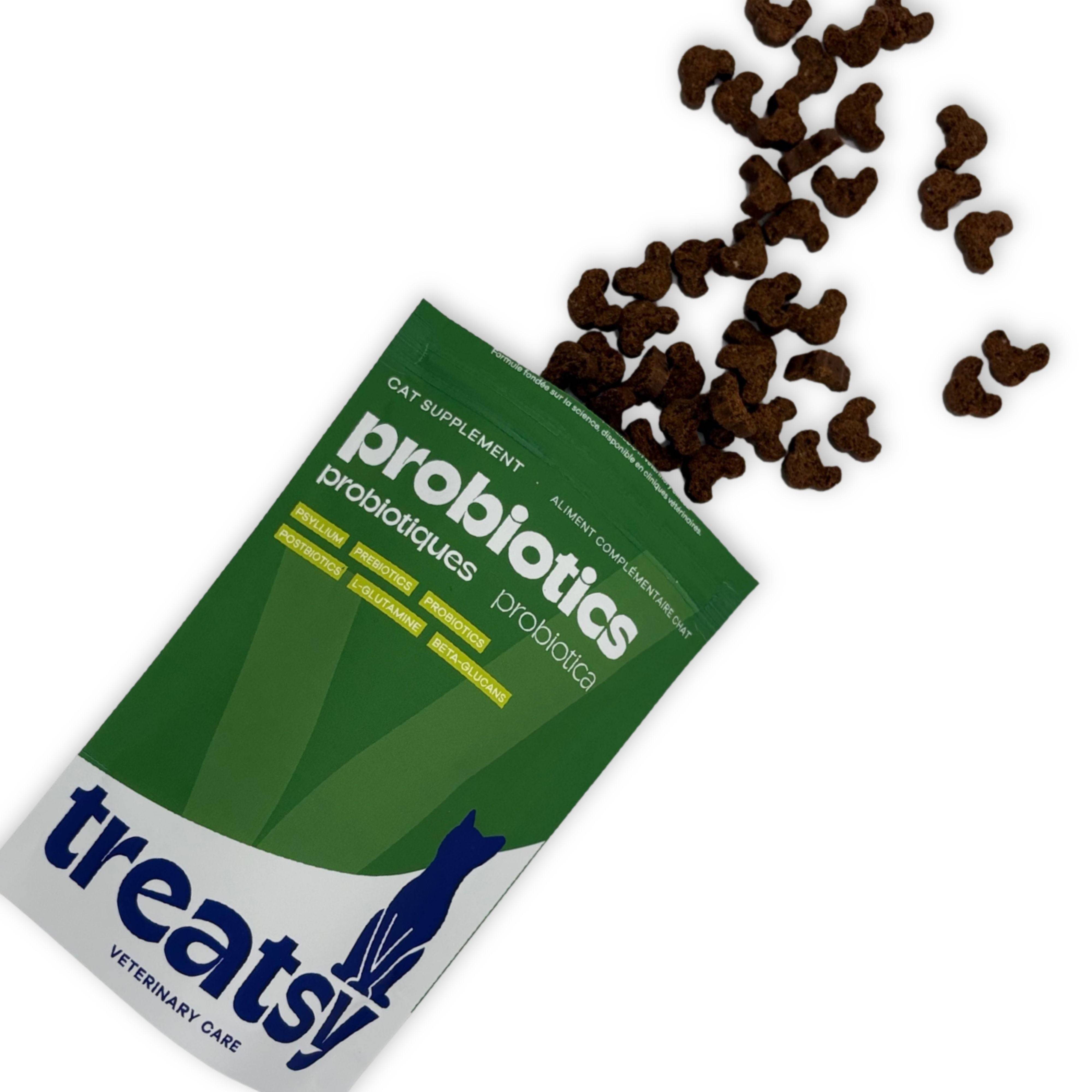 Complément Alimentaire - Probiotiques & Digestion pour chat - Contre diarrhée, constipation, boules de poils - Pré- & probiotiques, psyllium - Treatsy - Image 2