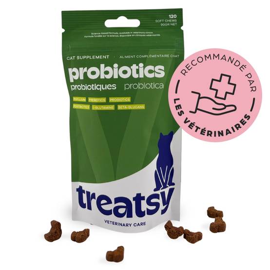 Complément Alimentaire - Probiotiques & Digestion pour chat - Contre diarrhée, constipation, boules de poils - Pré- & probiotiques, psyllium - Treatsy - Image 1