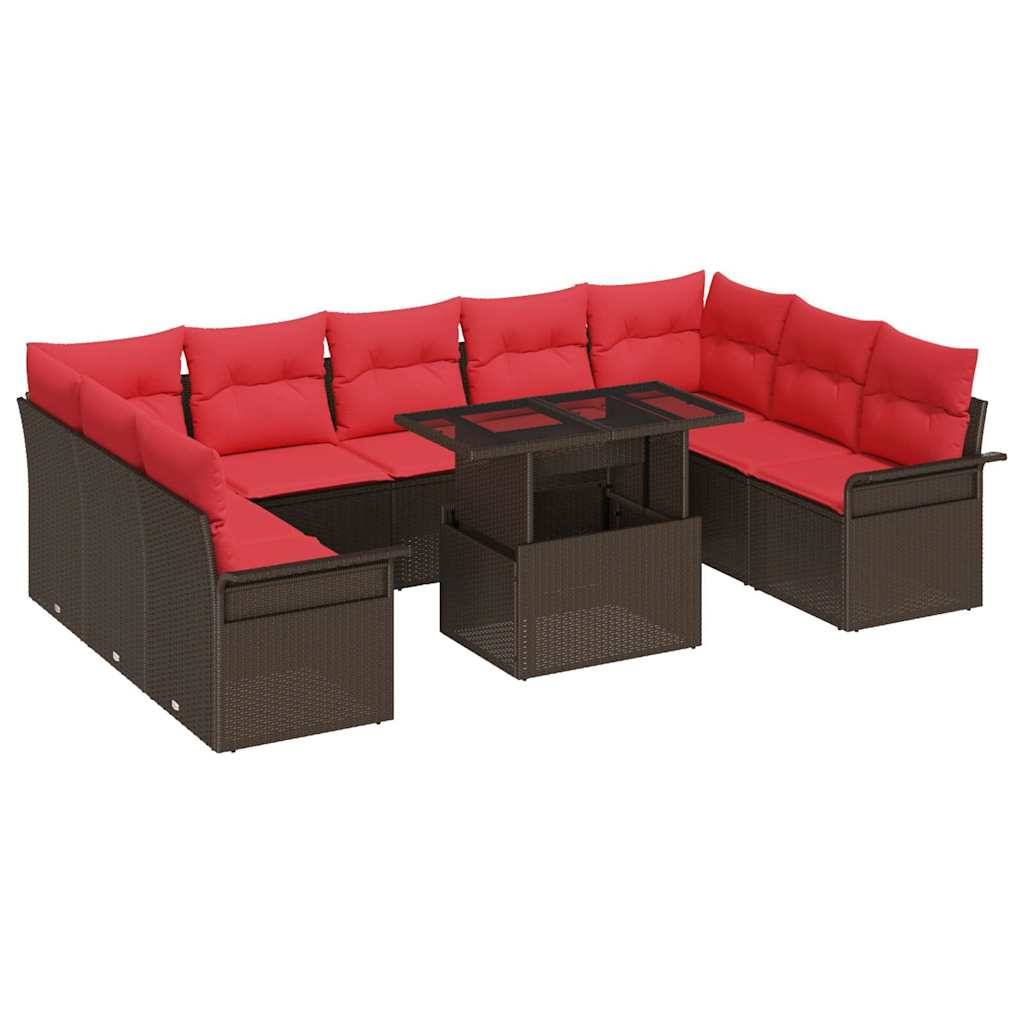 Vidaxl - Ensemble de canapé de jardin 10 pcs Marron Poly rotin vidaXL 3348350 - Image 2