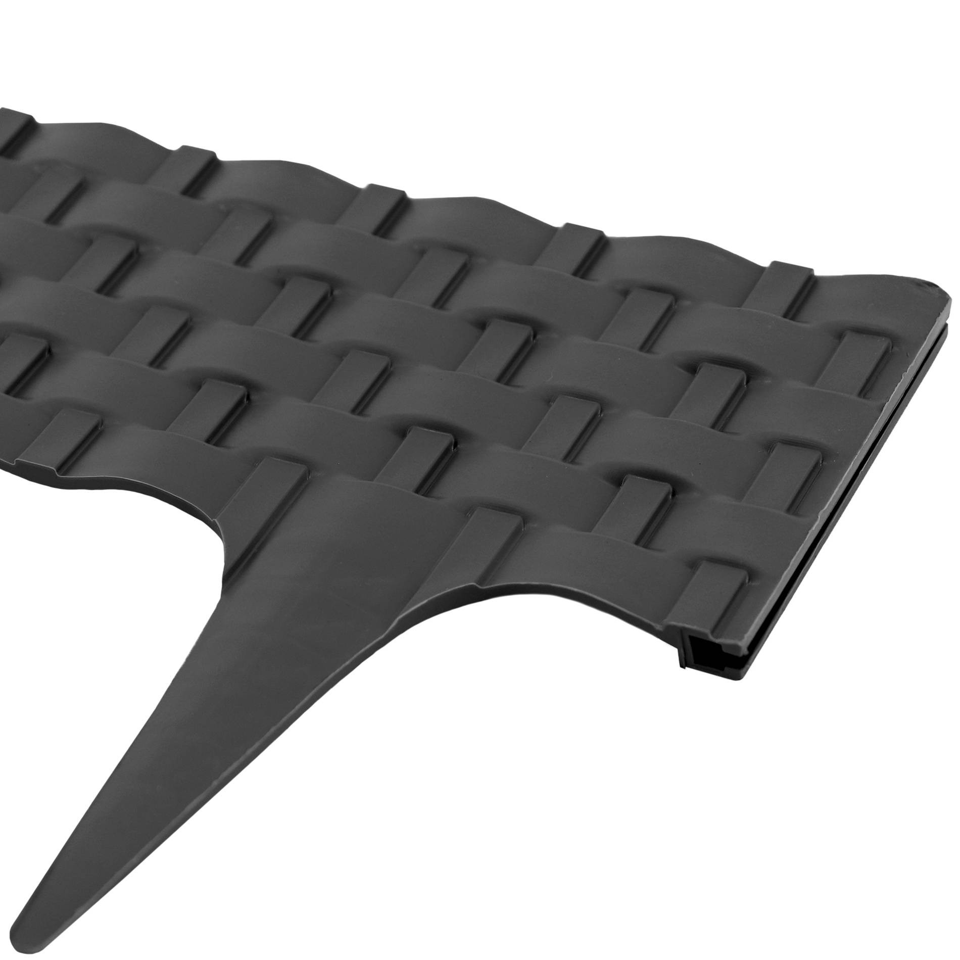 Bordure de pelouse aspect rotin anthracite 8x80 cm – Bordure jardin plastique clipsable, séparation massif gazon - Image 4