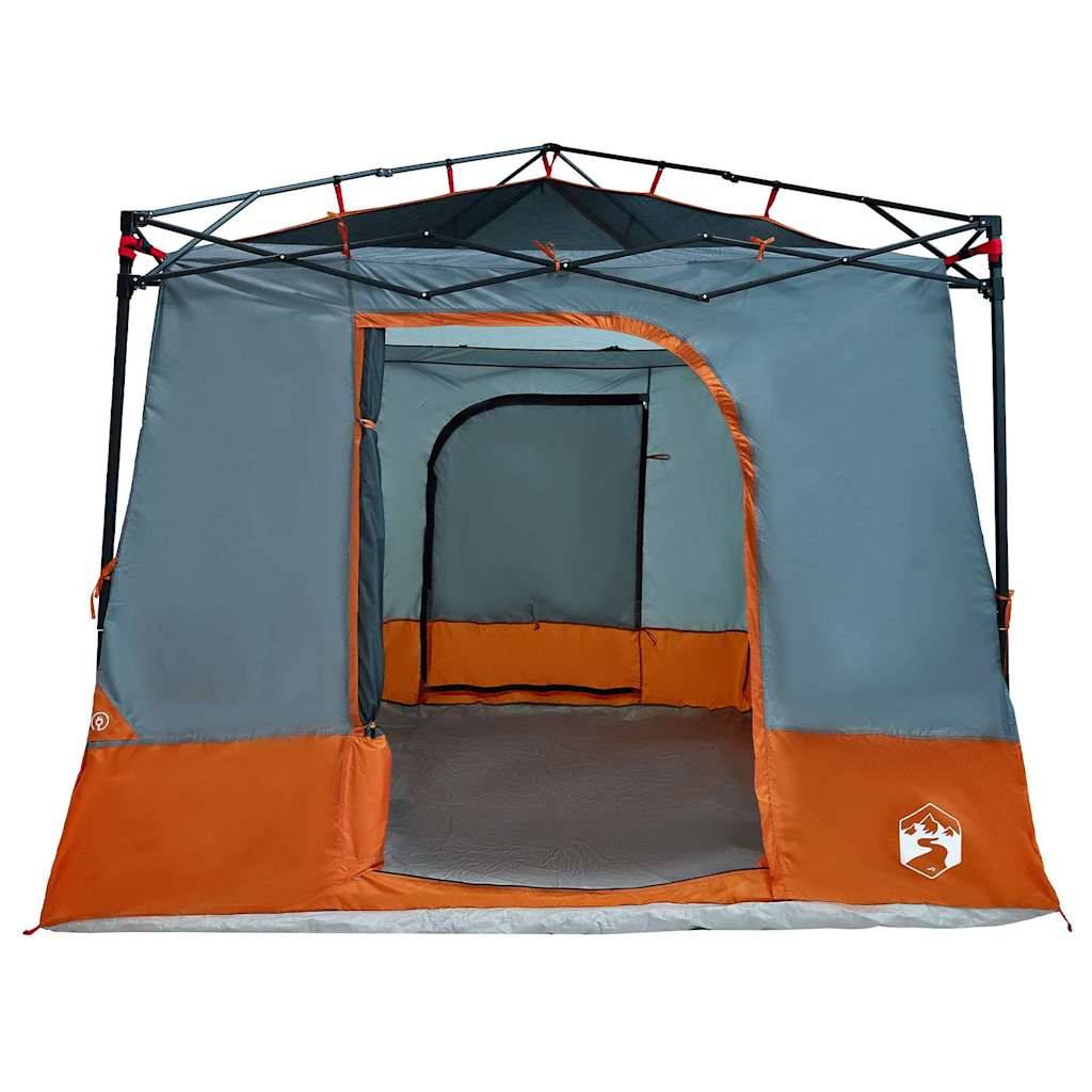 Chambre Intérieure de Tente 6 Personnes Taffetas Ventilée pour Abri de Jardin Gris et Orange – ComfortXL Outdoor Living - Image 6