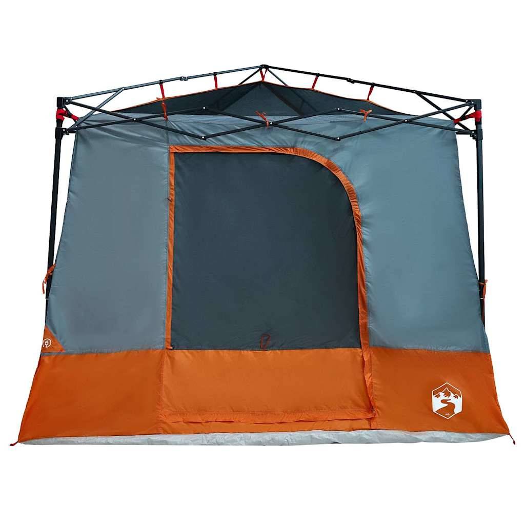 Chambre Intérieure de Tente 6 Personnes Taffetas Ventilée pour Abri de Jardin Gris et Orange – ComfortXL Outdoor Living - Image 4