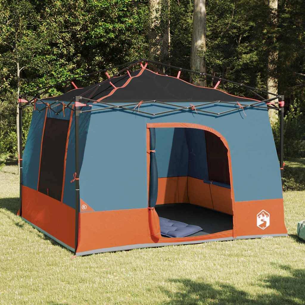 Chambre Intérieure de Tente 6 Personnes Taffetas Ventilée pour Abri de Jardin Gris et Orange – ComfortXL Outdoor Living - Image 1