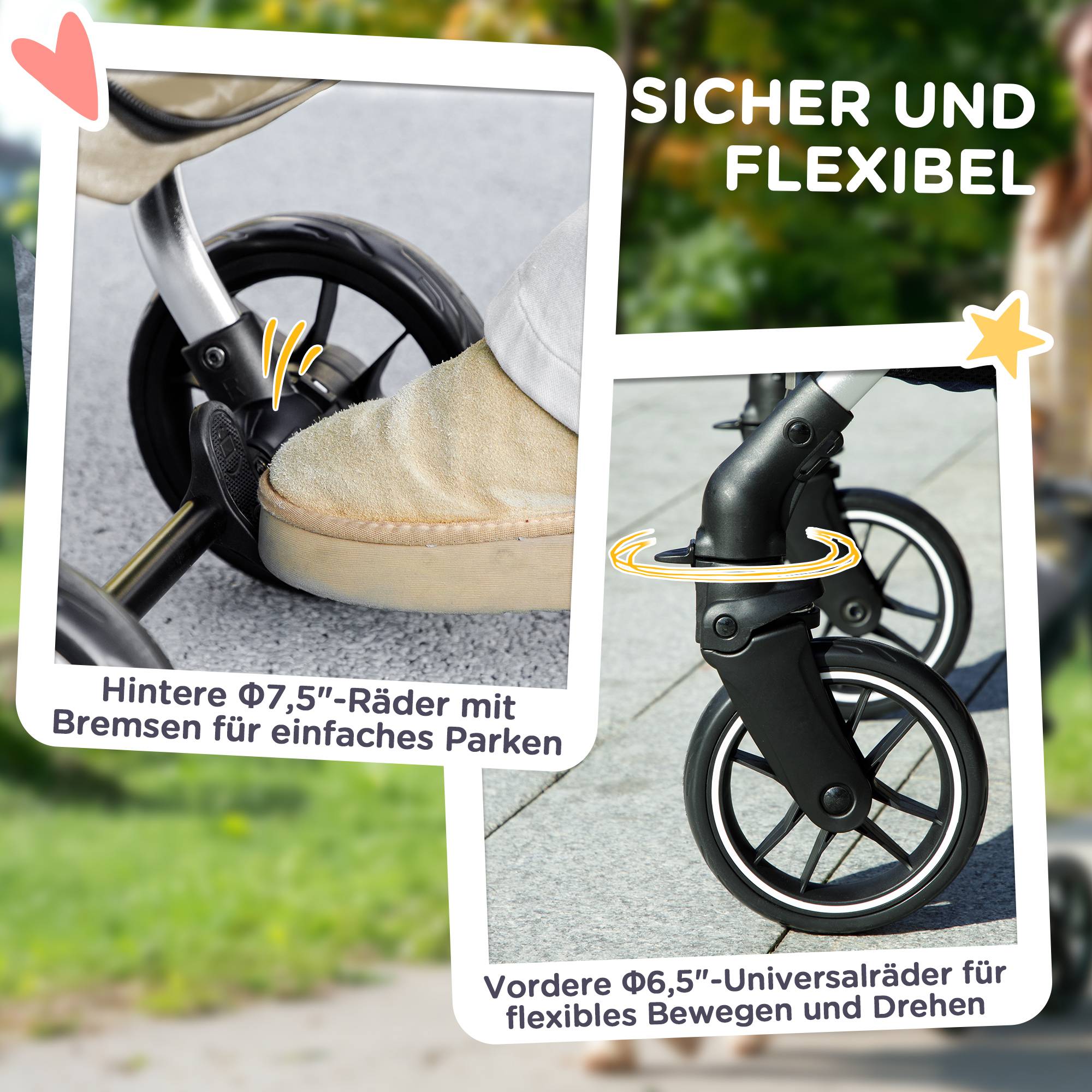 Chariot pour chien en aluminium, pliable, couleur kaki, avec coussin et fenêtres en filet, 80 x 48.5 x 106 cm - PANGIVO - Image 7