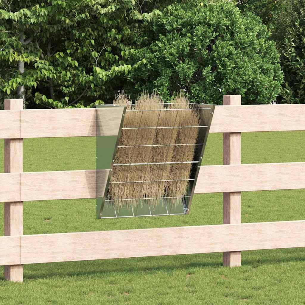 Distributeur Foin Galvanisé 5kg Résistant Rouille Argent - ComfortXL Outdoor Living - Image 1