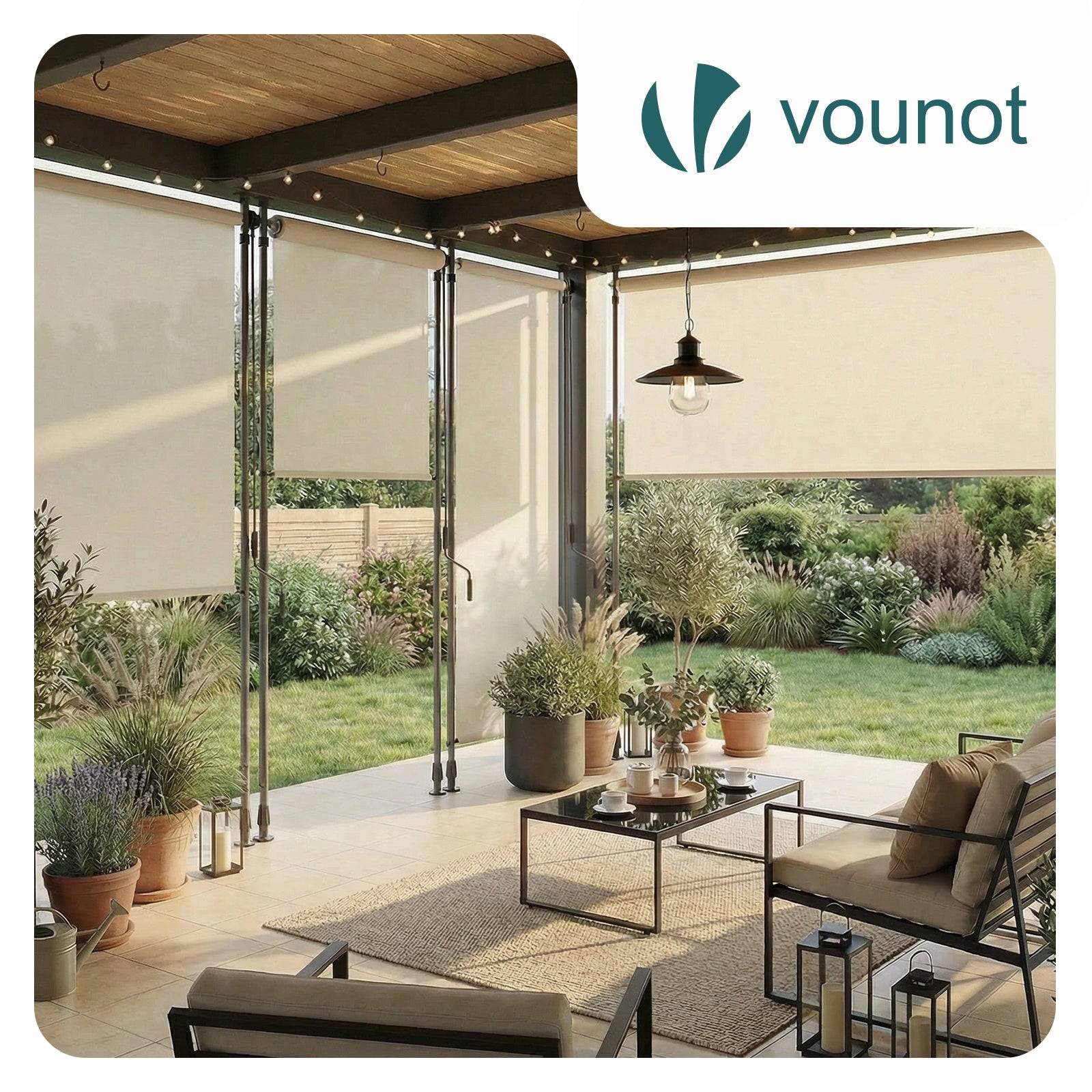 Store vertical sans percage extensible exterieur 200x310cm polyester beige - Image 7