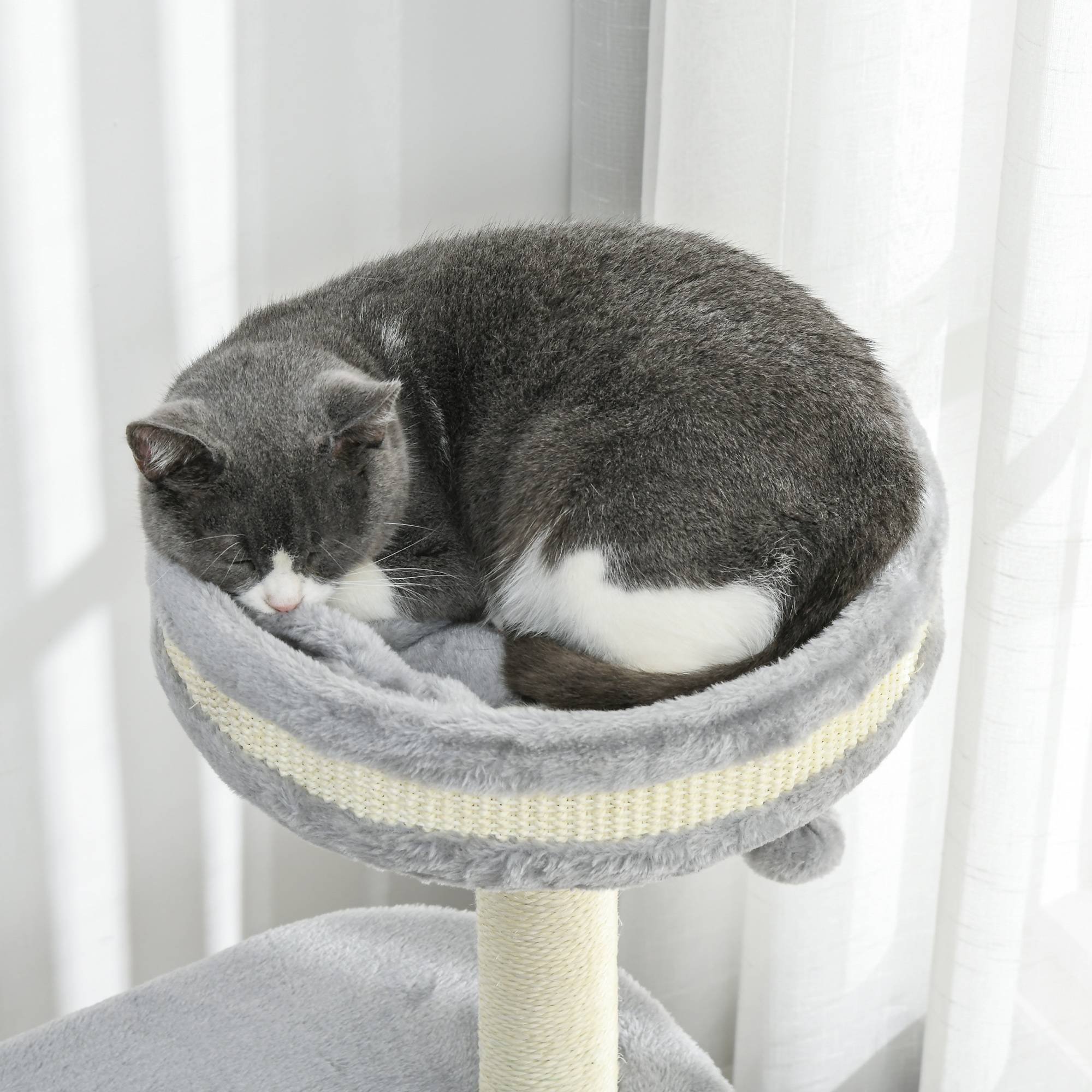 Arbre à chat sisal et peluche gris 59 x 35 x 100 cm - PANGIVO - Image 10