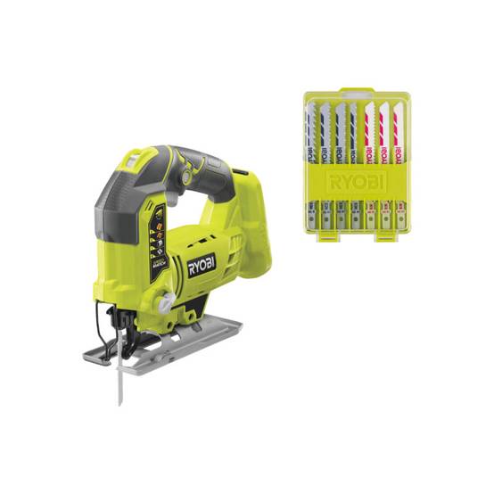 Ryobi - Pack RYOBI - Scie sauteuse pendulaire R18JS-0 - 18 V One+ - Sans batterie ni chargeur - Coffret 10 lames 102 mm bois - plastique - bimétal RAK10JSB - Image 1