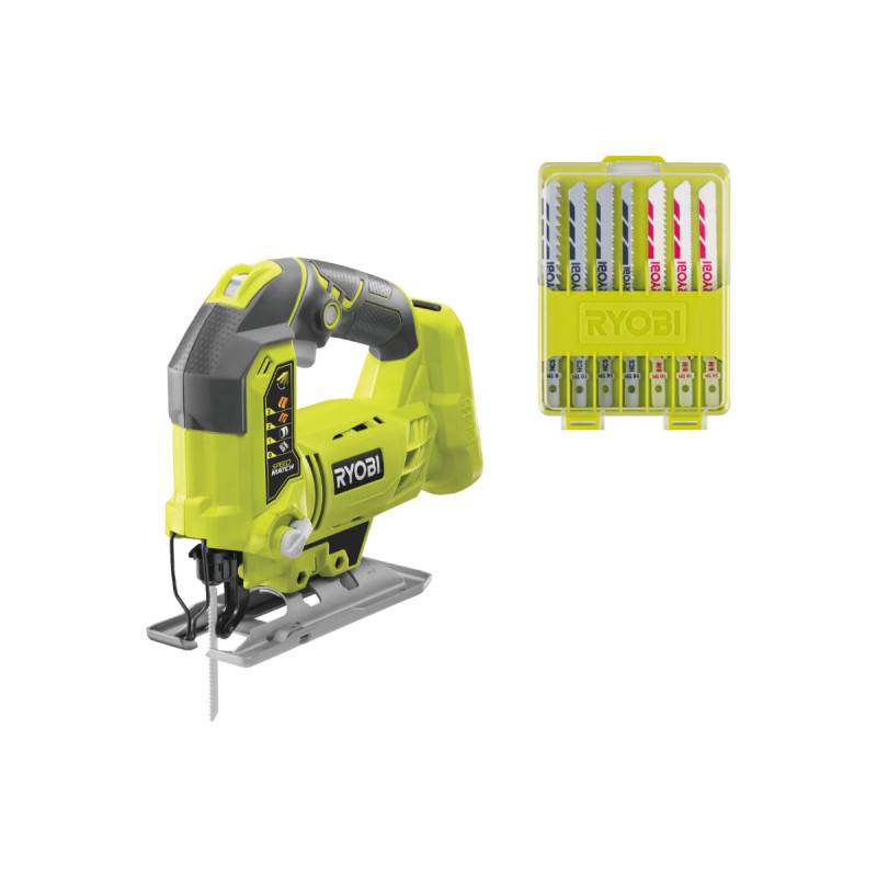 Ryobi - Pack RYOBI - Scie sauteuse pendulaire R18JS-0 - 18 V One+ - Sans batterie ni chargeur - Coffret 10 lames 102 mm bois - plastique - bimétal RAK10JSB - Image 1