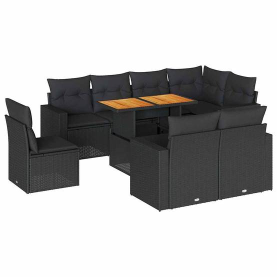 ComfortXL - Salon de jardin 8 places résine tressée noire avec table ajustable et modules de rangement – ComfortXL Outdoor Living - Image 2