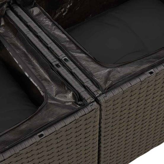 ComfortXL - Salon de jardin 8 places résine tressée noire avec table ajustable et modules de rangement – ComfortXL Outdoor Living - Image 5