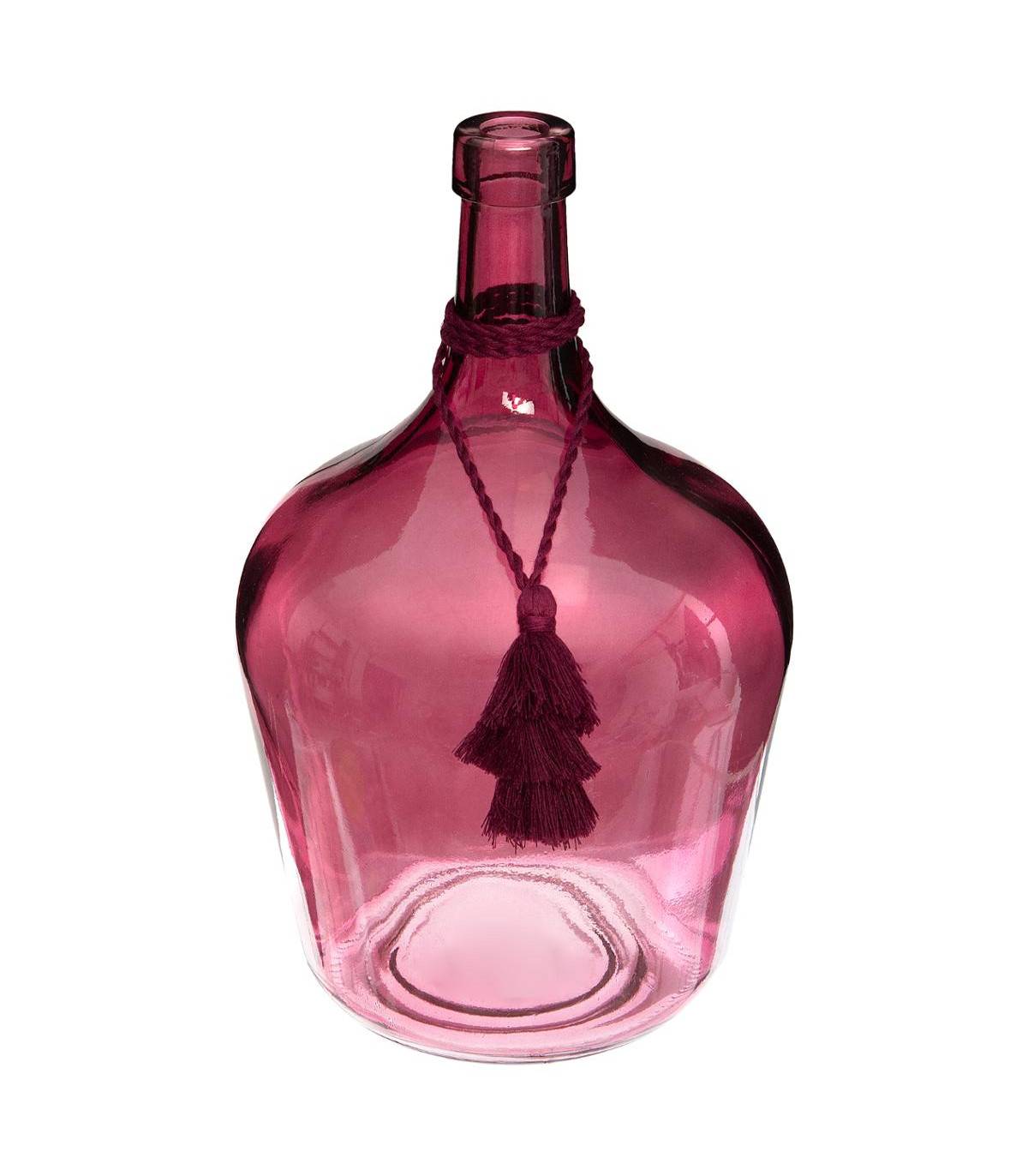Vase Dame Jeanne avec Pompon H 25 cm