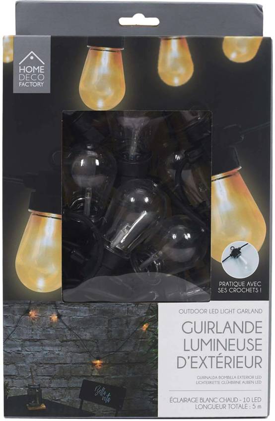 The Home Deco Factory - Guirlande extérieure 10 ampoules LED 4,50 m - Image 5