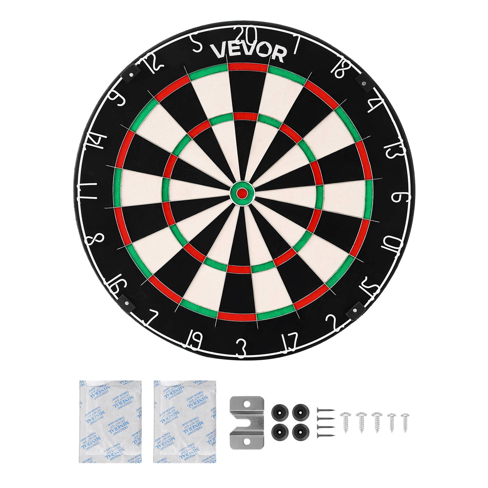 Vevor - VEVOR Cible de fléchettes 450 mm, sisal auto-réparant, œil de bœuf sans agrafes, anneau rotatif métallique, format professionnel pour salle de jeux. - Image 1