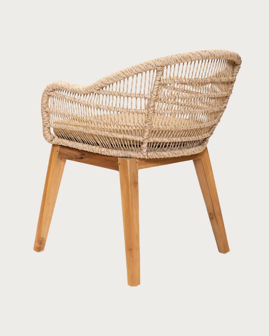 Maelie - Lot de 2 chaises Maelie en teck massif et corde beige - UNIQKA - Image 7
