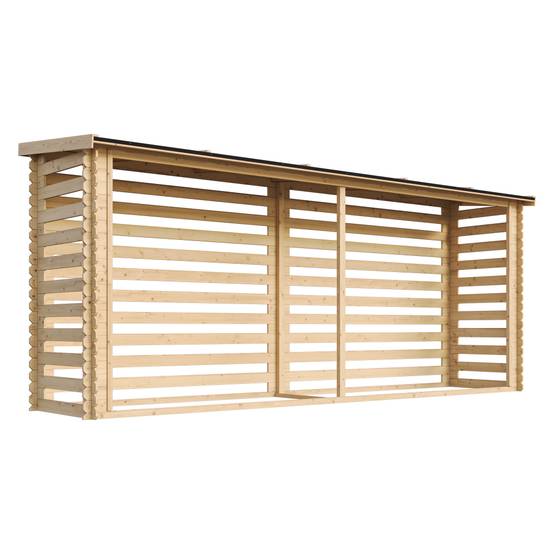Timbela - Abri à bûches l112xL458xH199 cm/ 4 m² - Abri De Stockage Du Bois et range bûches extérieur - 19 mm d’épaisseur - Timbela M203 - Image 3