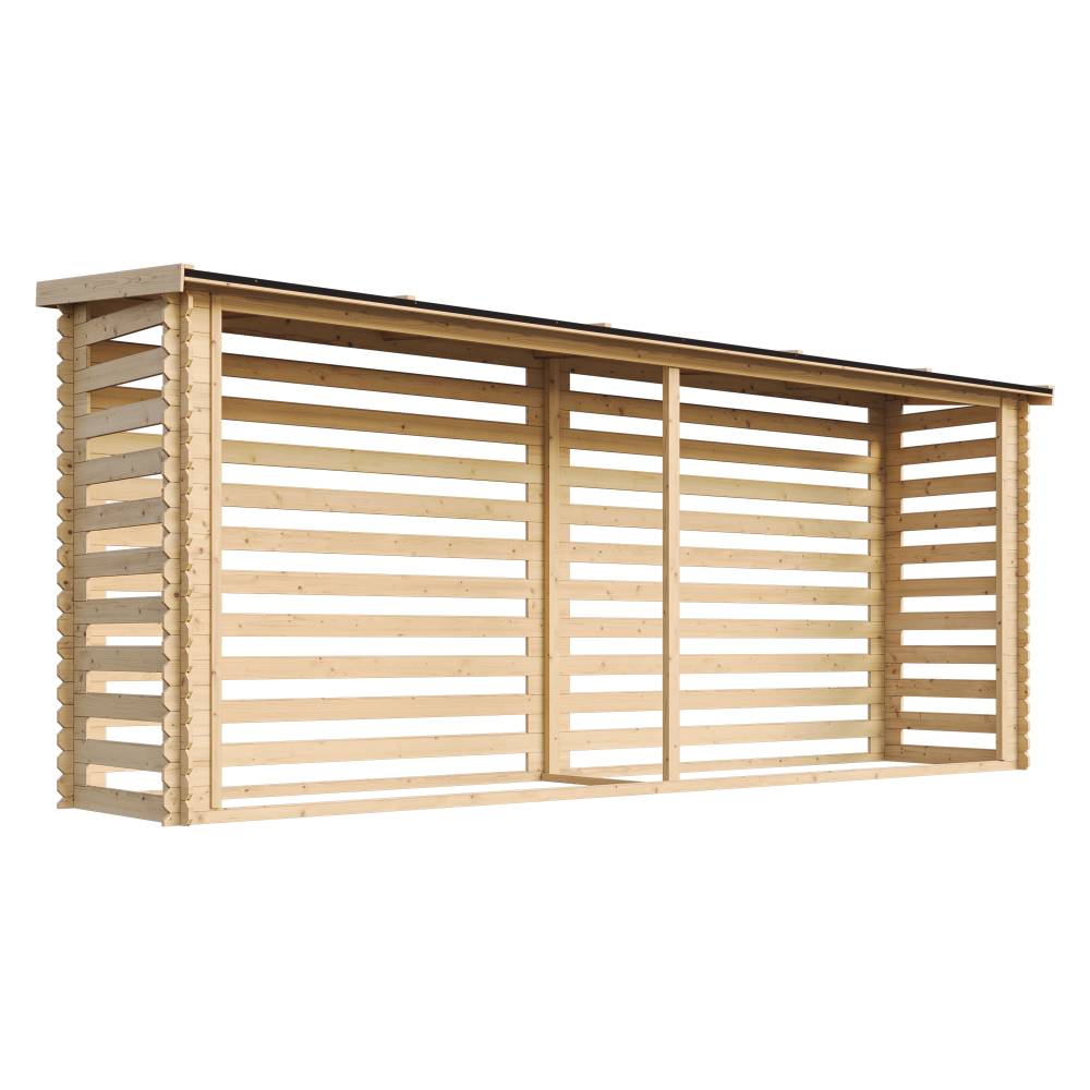 Timbela - Abri à bûches l112xL458xH199 cm/ 4 m² - Abri De Stockage Du Bois et range bûches extérieur - 19 mm d’épaisseur - Timbela M203 - Image 3