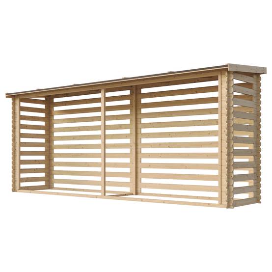 Timbela - Abri à bûches l112xL458xH199 cm/ 4 m² - Abri De Stockage Du Bois et range bûches extérieur - 19 mm d’épaisseur - Timbela M203 - Image 5