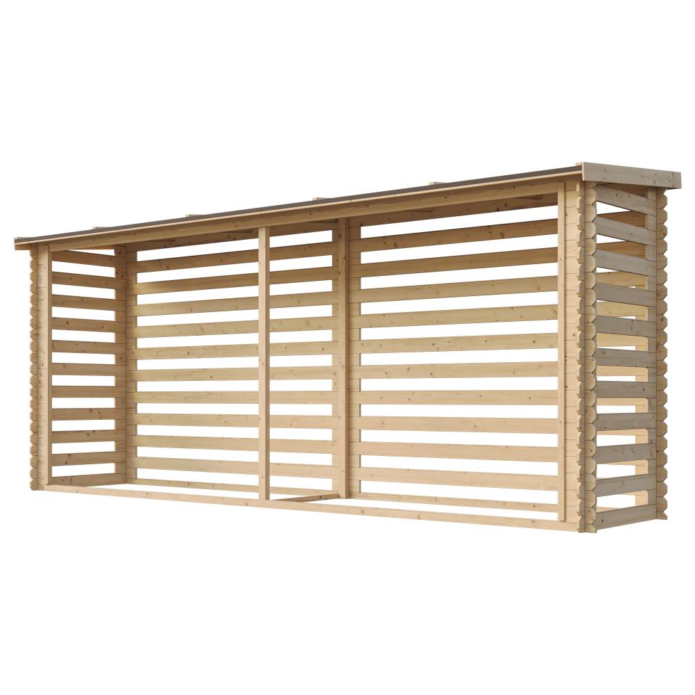 Timbela - Abri à bûches l112xL458xH199 cm/ 4 m² - Abri De Stockage Du Bois et range bûches extérieur - 19 mm d’épaisseur - Timbela M203 - Image 5