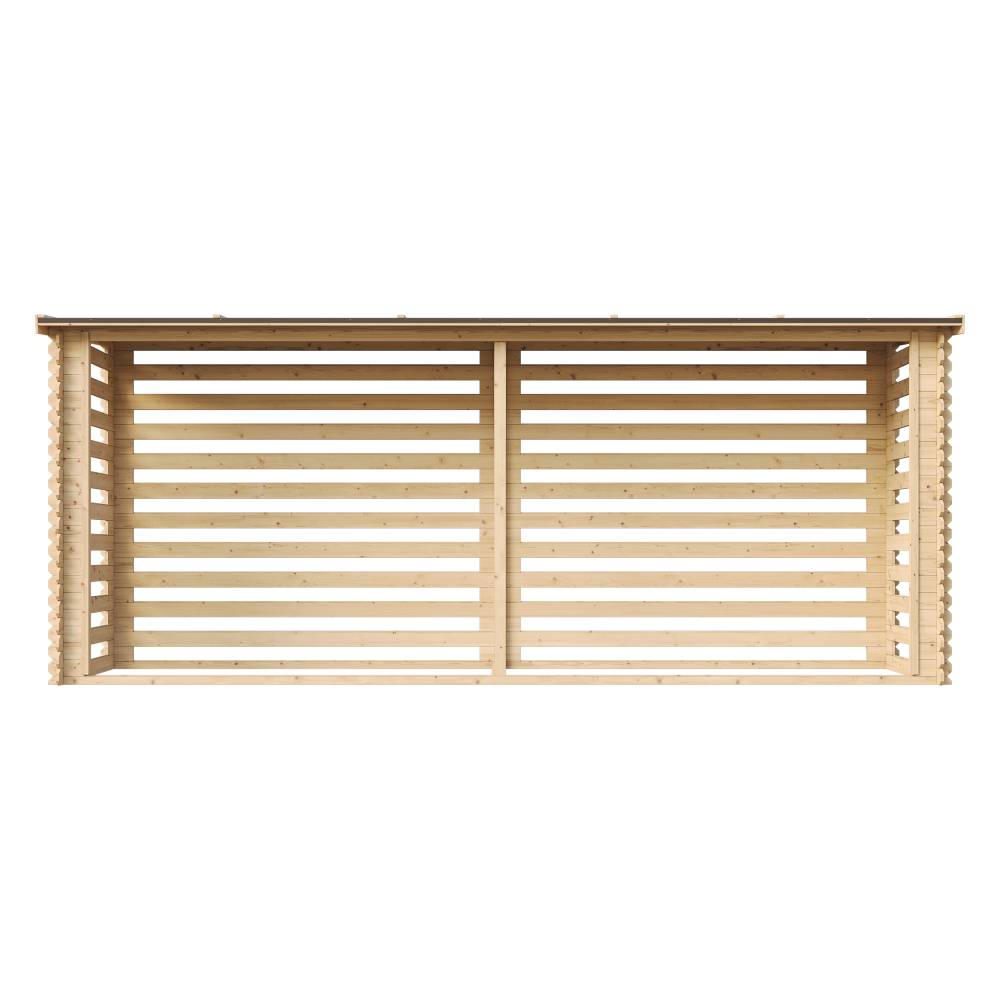Timbela - Abri à bûches l112xL458xH199 cm/ 4 m² - Abri De Stockage Du Bois et range bûches extérieur - 19 mm d’épaisseur - Timbela M203 - Image 4
