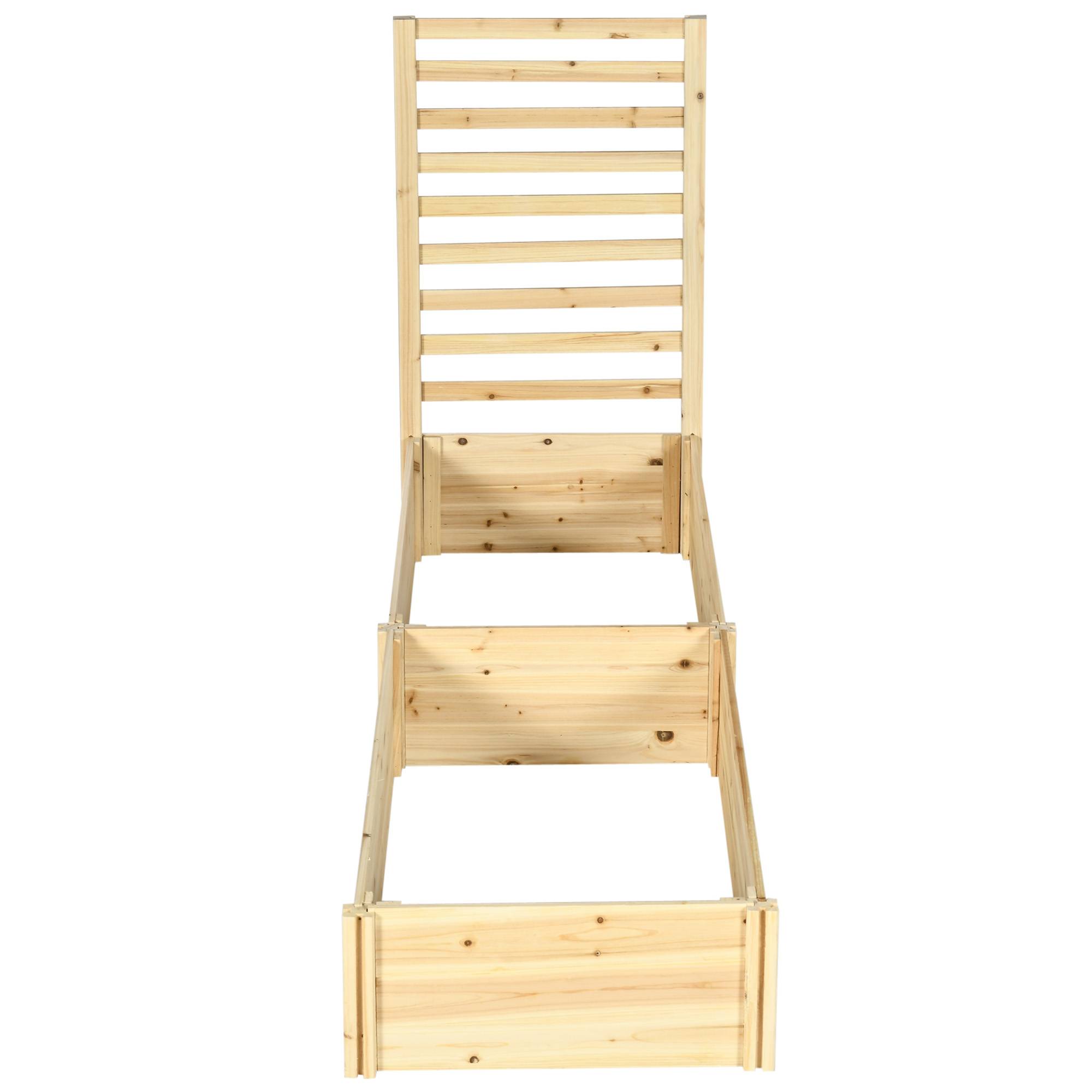 Sans Marque - Jardinière treillis bac fleurs jardin 230x60x110 cm effet bois naturel - Image 2