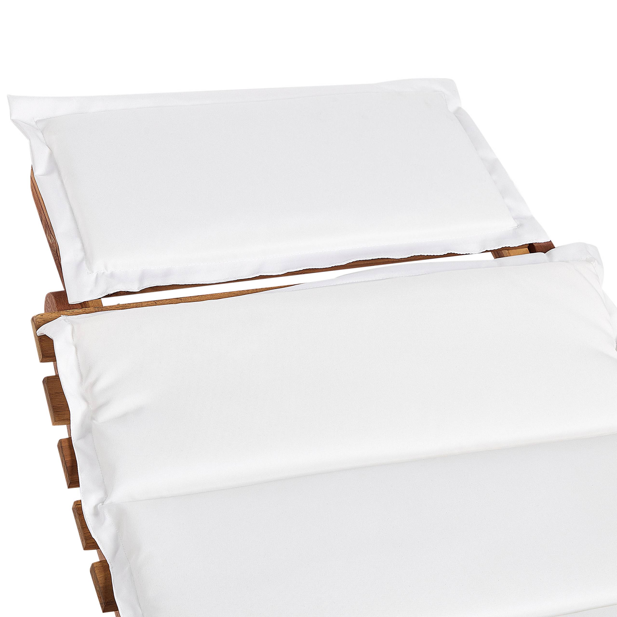 Beliani - Chaise longue Acacia Blanc cassé LUINO - Beliani - Image 7