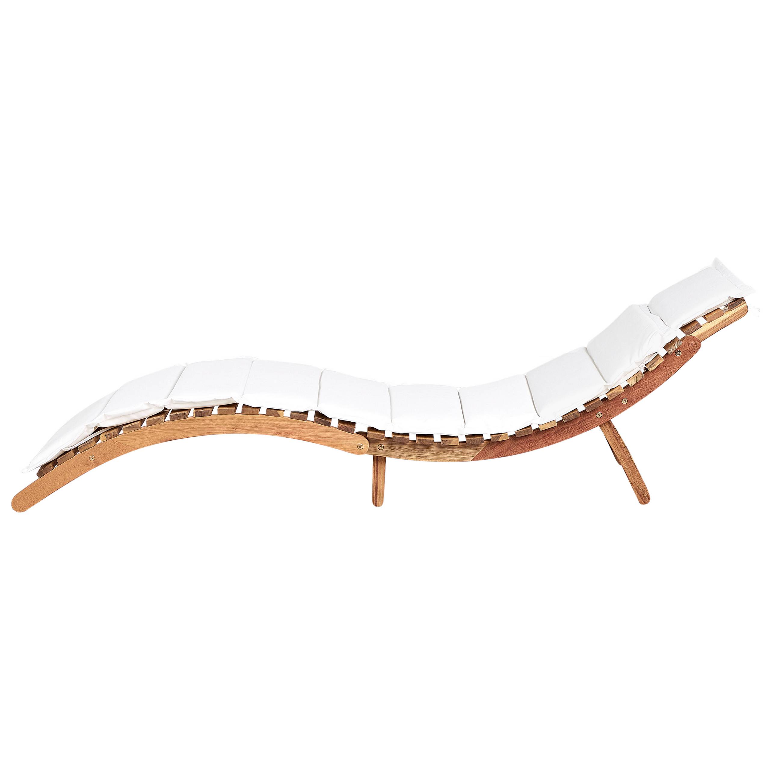 Beliani - Chaise longue Acacia Blanc cassé LUINO - Beliani - Image 4